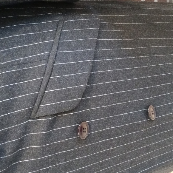 Anne Klein 100% wool jacket size 10 pinstripe Gray - Picture 6 of 12